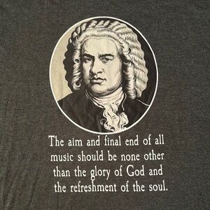 Gray Graphic Tee with Classical Music Quote